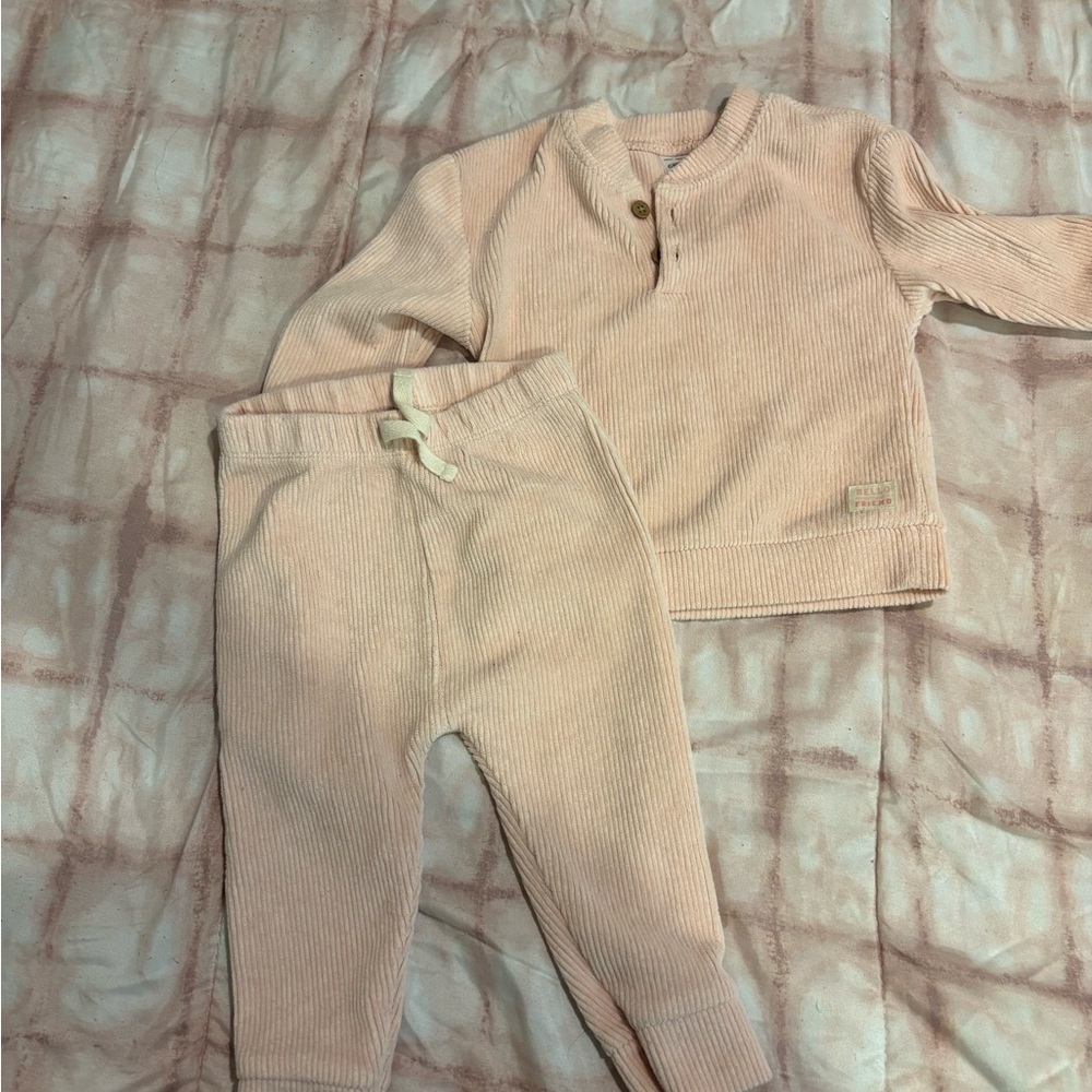 Carter's Soft Pink Ribbed Baby Set